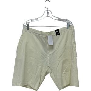 Jeff Athletic Shorts Mens XL Off White Cotton Knit Stretch Hidden Drawstring NWT